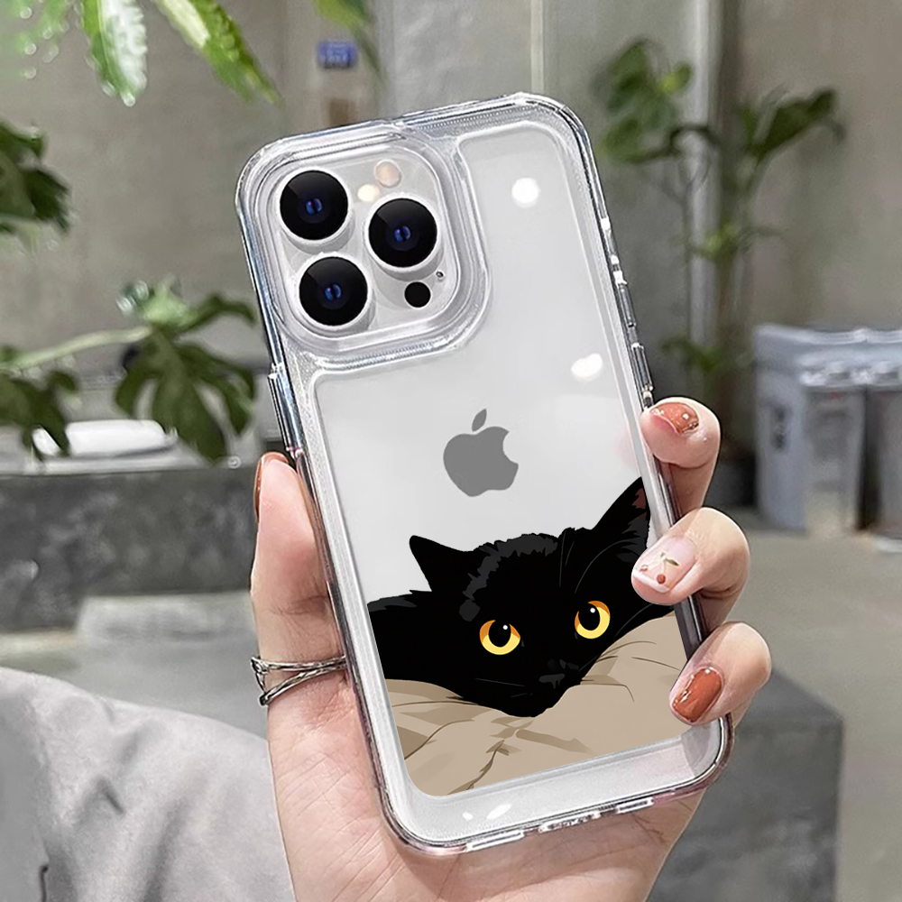 X Phone Accessories - Gato preto engraçado casal moda caso