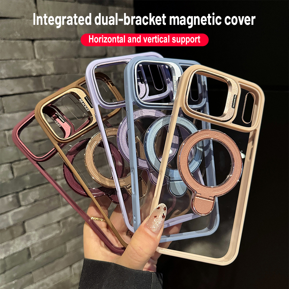 Phone Accessories Stand - Capa Magnética Transparente Antichoque para iPhone