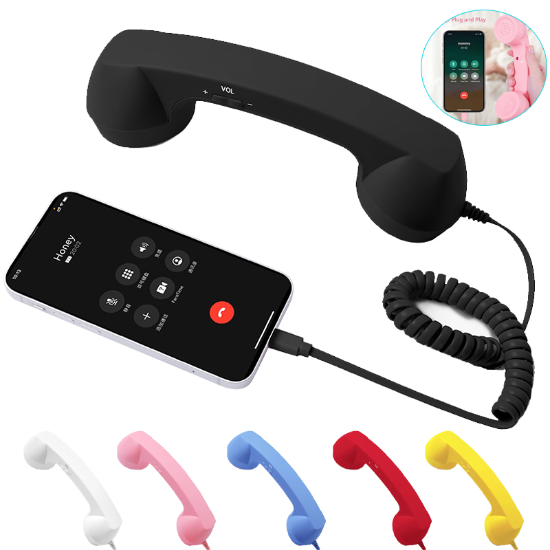 Retro Handset Phone - Fone de Ouvido Retrô Tipo-C com
