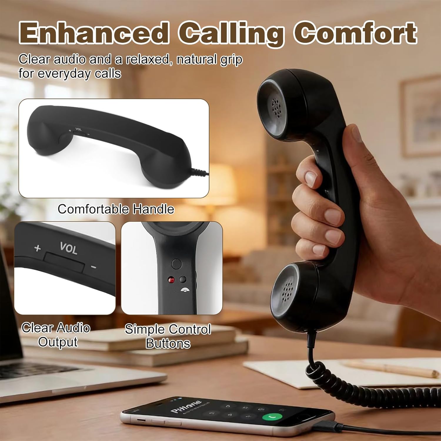 Telefone Retro para Celulares, - Retro Handset Phone avaliação e preço