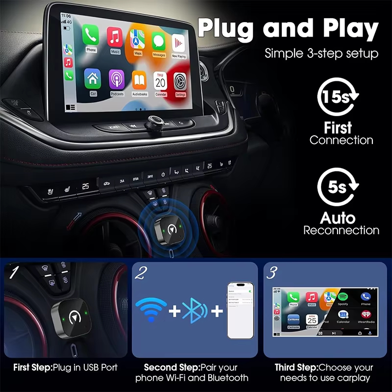 Adaptador CarPlay Sem Fio 2 em - Quality Phone Accessories avaliação e preço