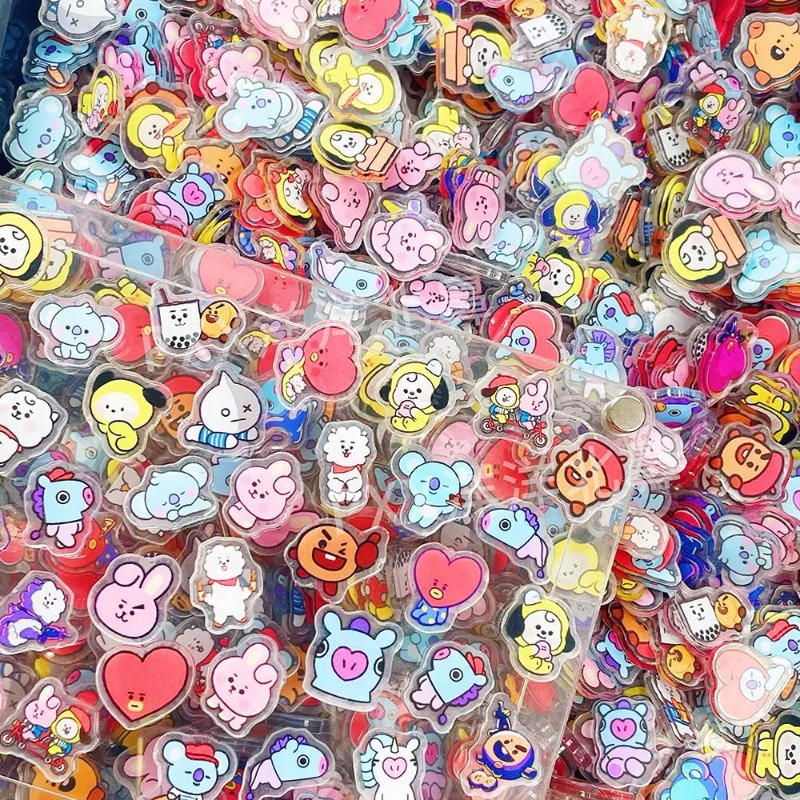 60PCS 2CM Kawaii BT21 Folha Ac - Phone Accessories Toys avaliação e preço