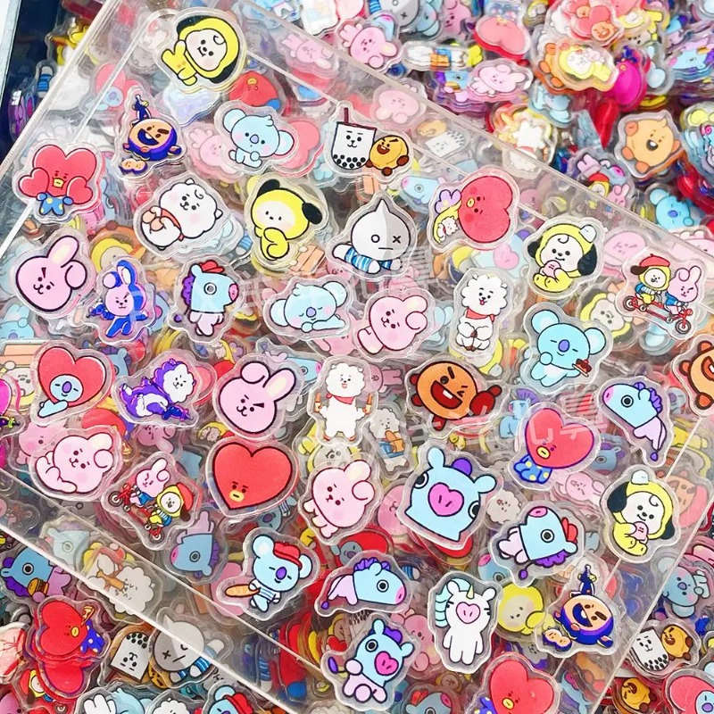 60PCS 2CM Kawaii BT21 Folha Ac - Phone Accessories Toys avaliação e preço