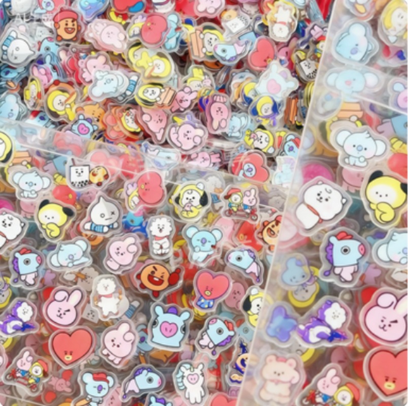 60PCS 2CM Kawaii BT21 Folha Ac - Phone Accessories Toys avaliação e preço